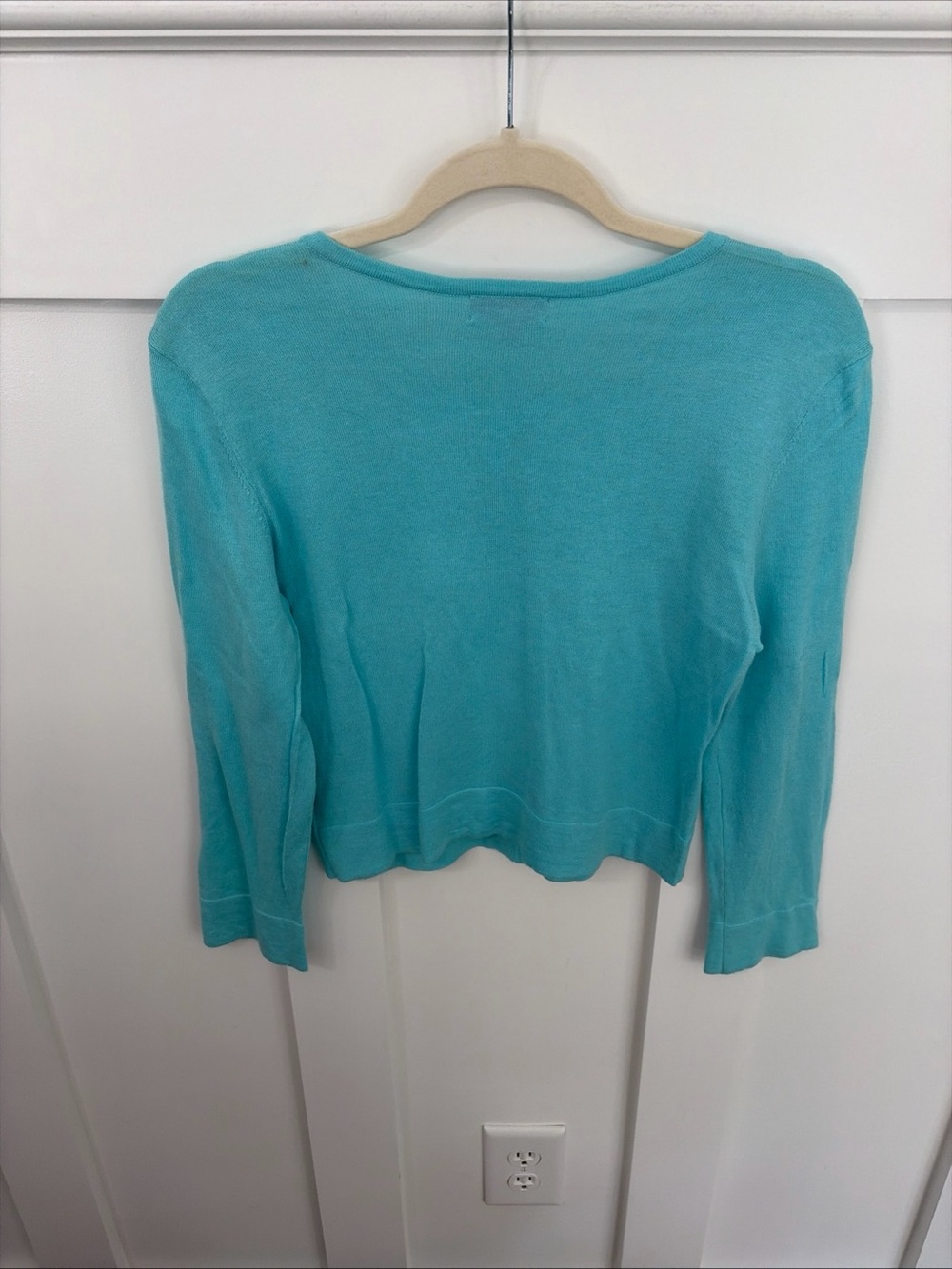 Lilly Pulitzer Turquoise Button-Up Cardigan-Cropped - Picture 6 of 10